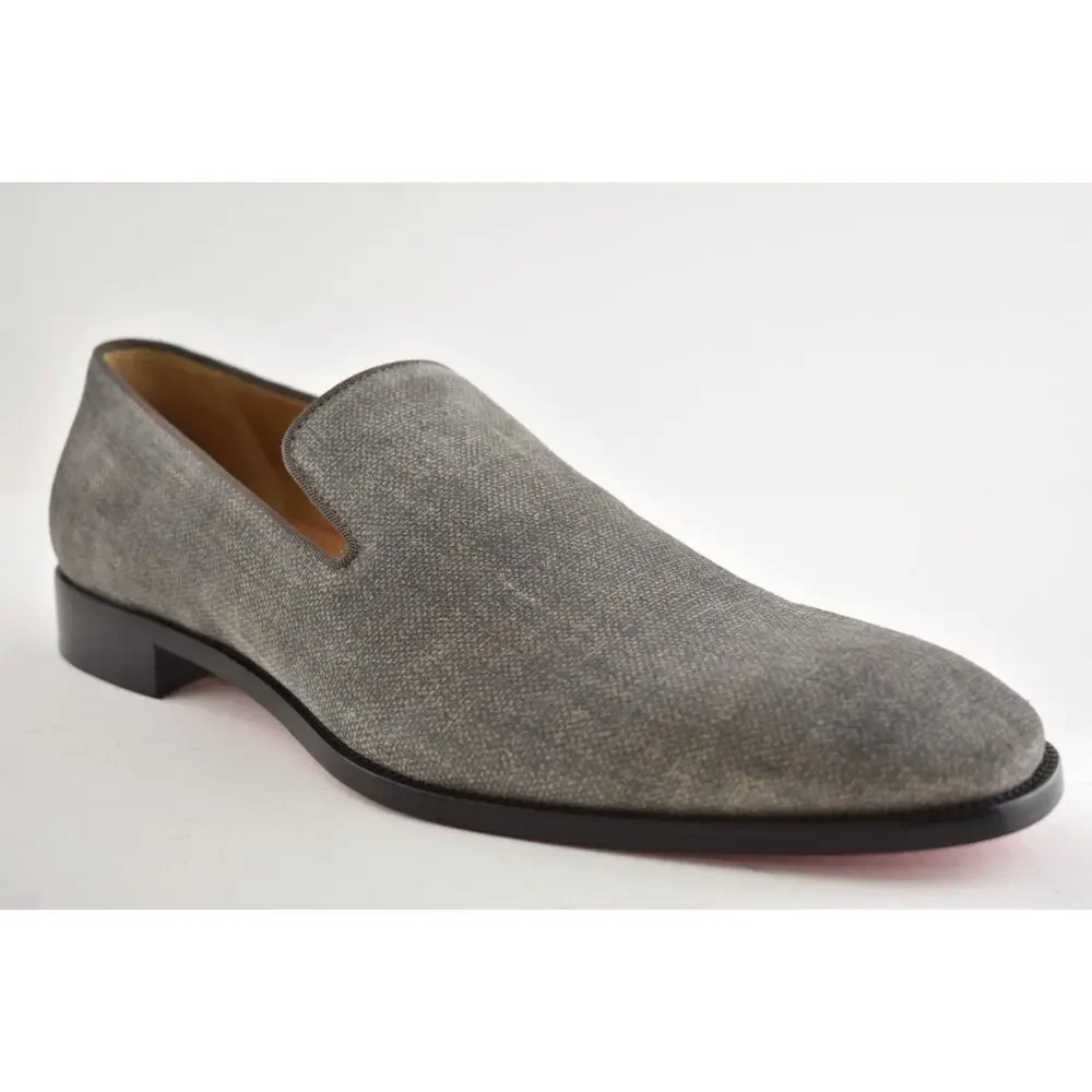 Christian Louboutin Mens Danny Flex Flat Crosta Silex Grey Dress Loafer 43 10
